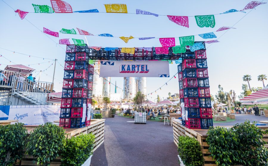 Custom entry feature at Kartel pop up bar by The Event Mill.