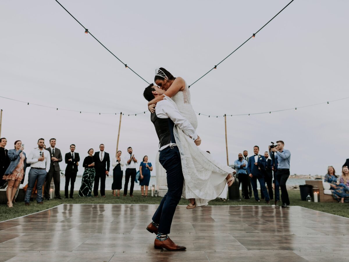 Oak dance floor & festoon